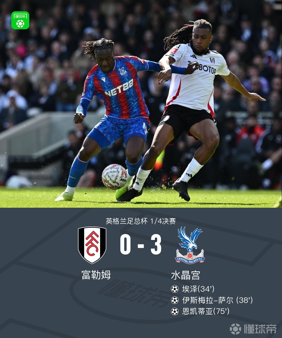 水晶宫主场战平富勒姆，保持不败